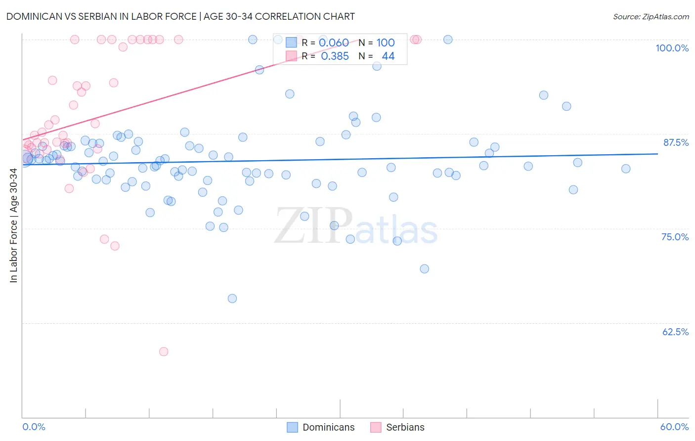 Dominican vs Serbian In Labor Force | Age 30-34