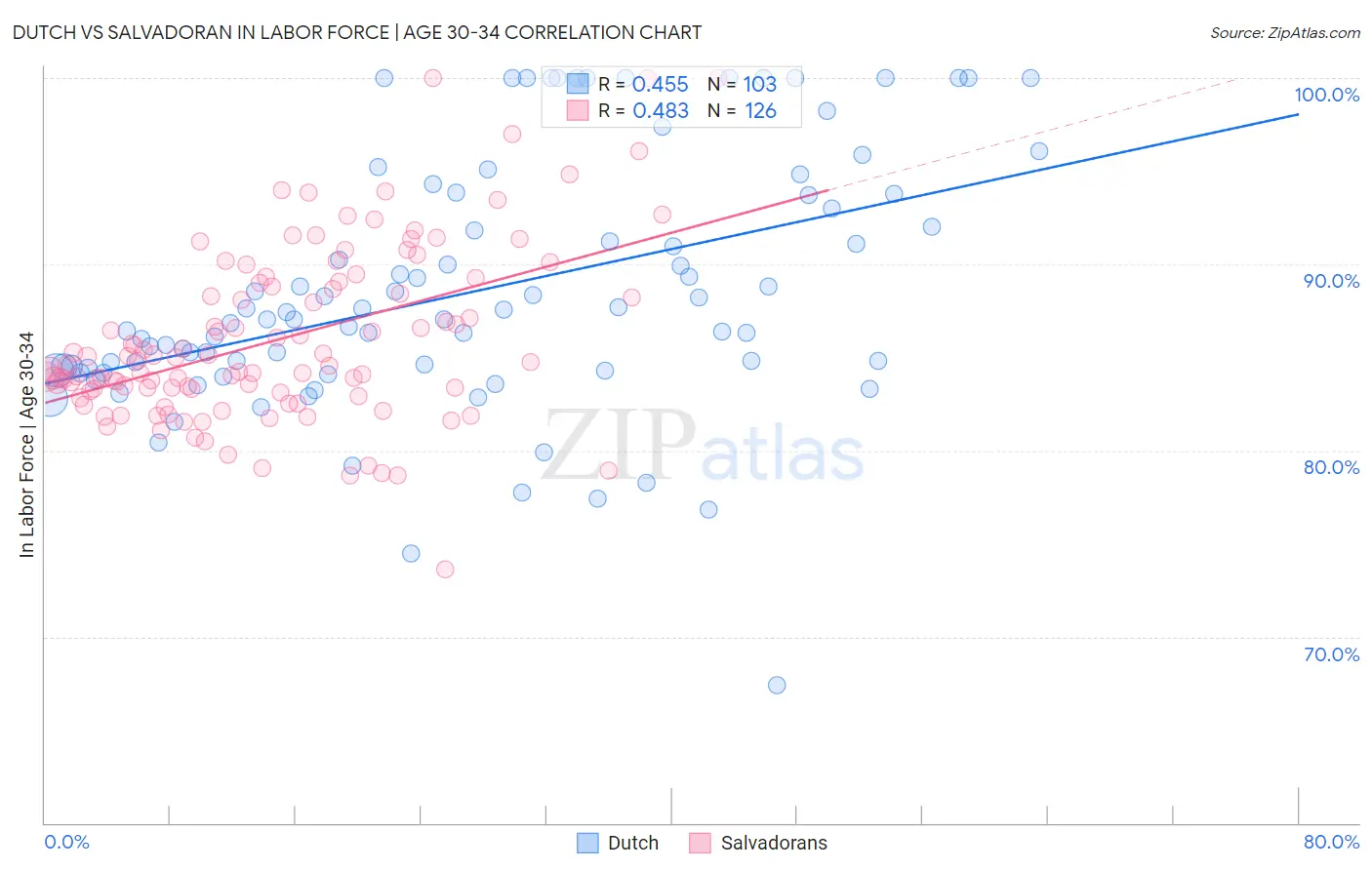 Dutch vs Salvadoran In Labor Force | Age 30-34