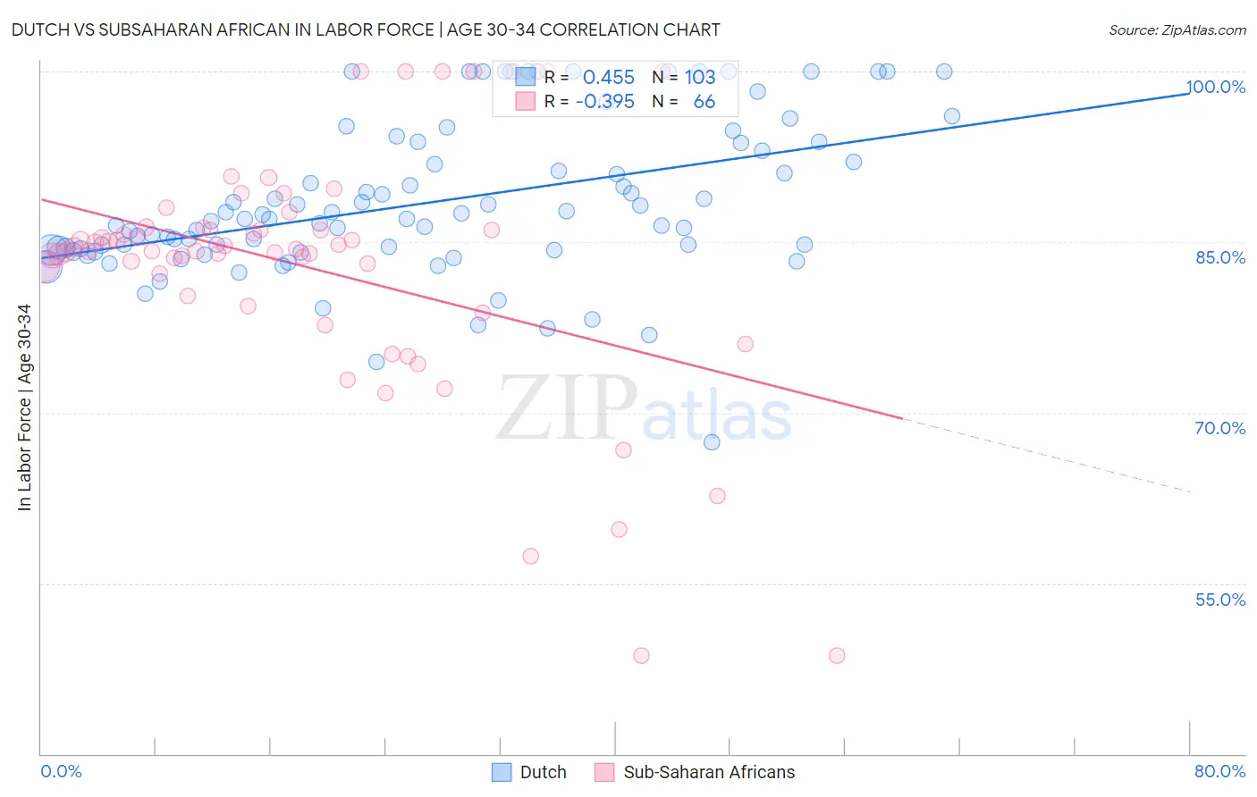 Dutch vs Subsaharan African In Labor Force | Age 30-34