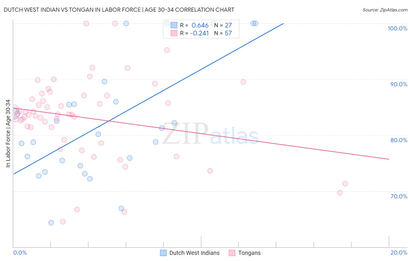 Dutch West Indian vs Tongan In Labor Force | Age 30-34