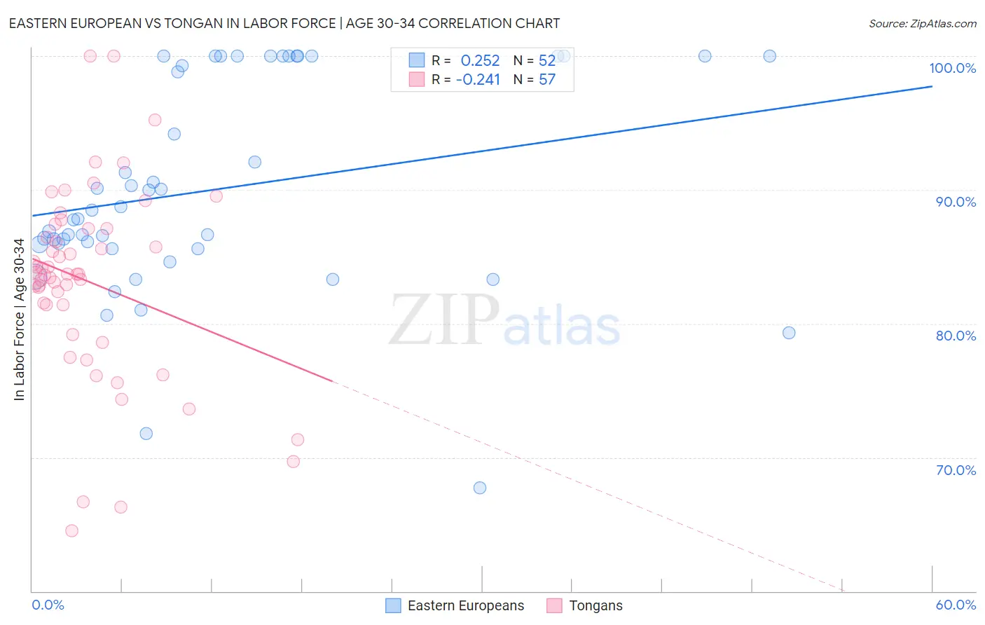 Eastern European vs Tongan In Labor Force | Age 30-34
