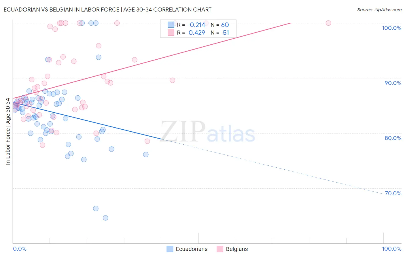 Ecuadorian vs Belgian In Labor Force | Age 30-34