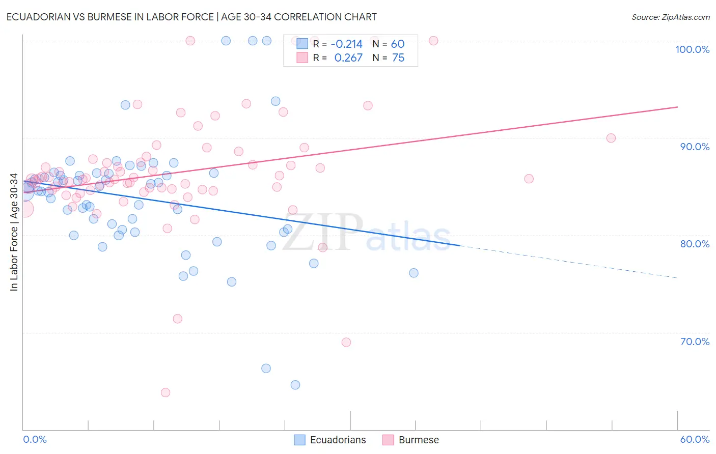 Ecuadorian vs Burmese In Labor Force | Age 30-34