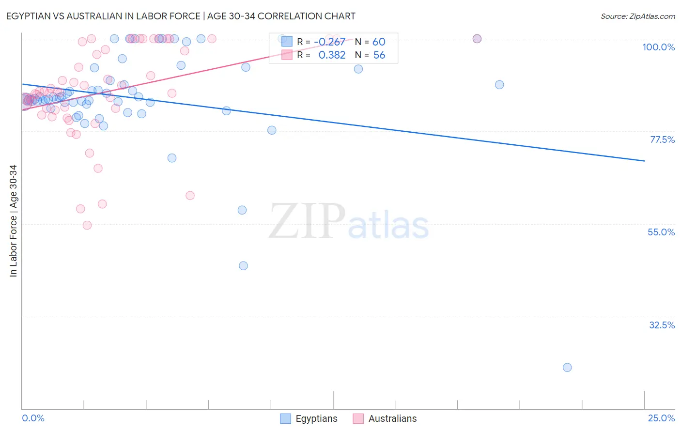 Egyptian vs Australian In Labor Force | Age 30-34