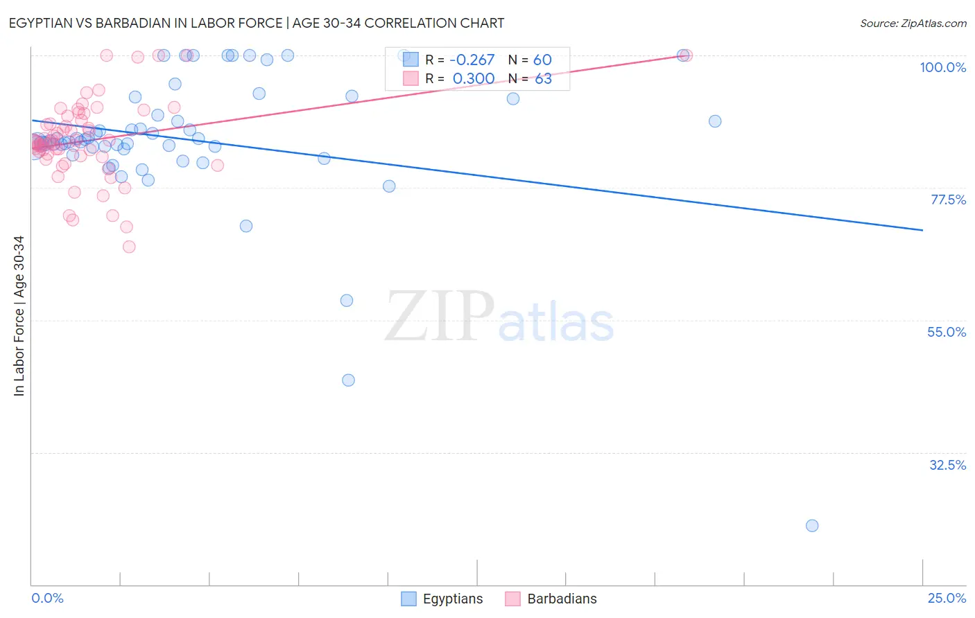 Egyptian vs Barbadian In Labor Force | Age 30-34