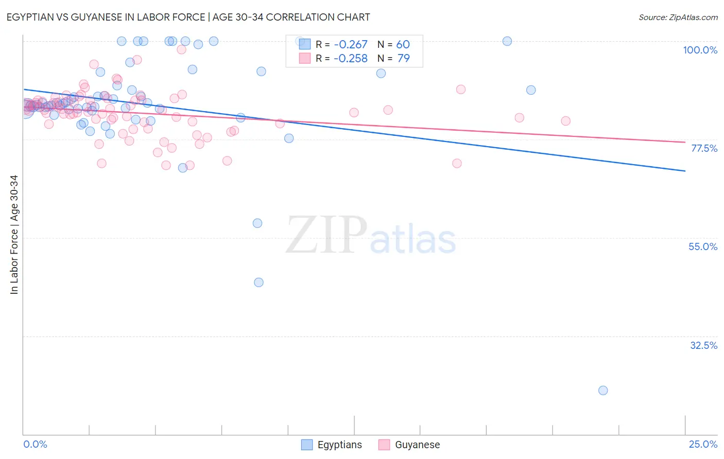 Egyptian vs Guyanese In Labor Force | Age 30-34