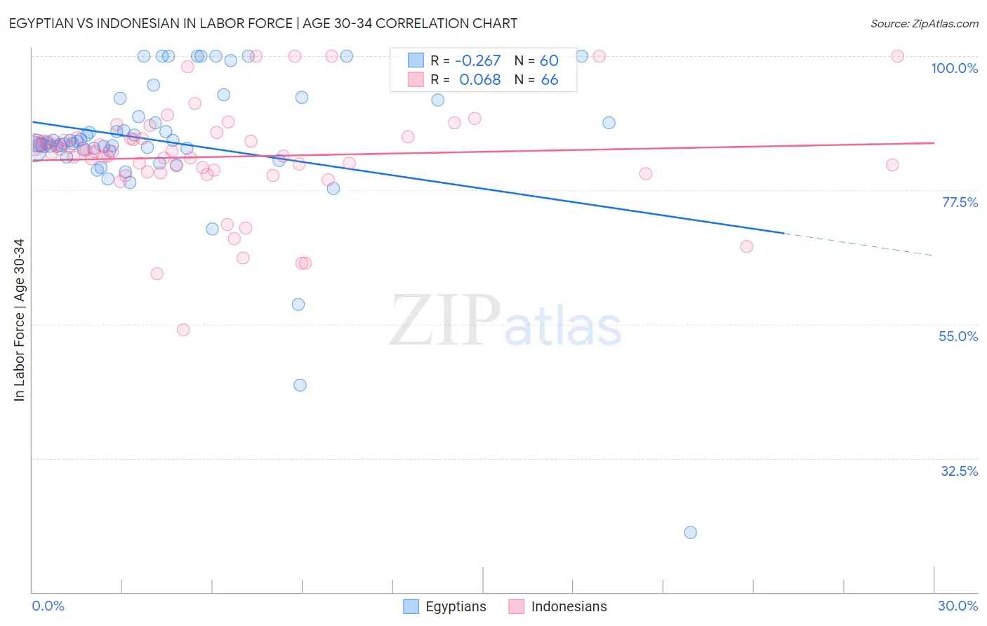 Egyptian vs Indonesian In Labor Force | Age 30-34