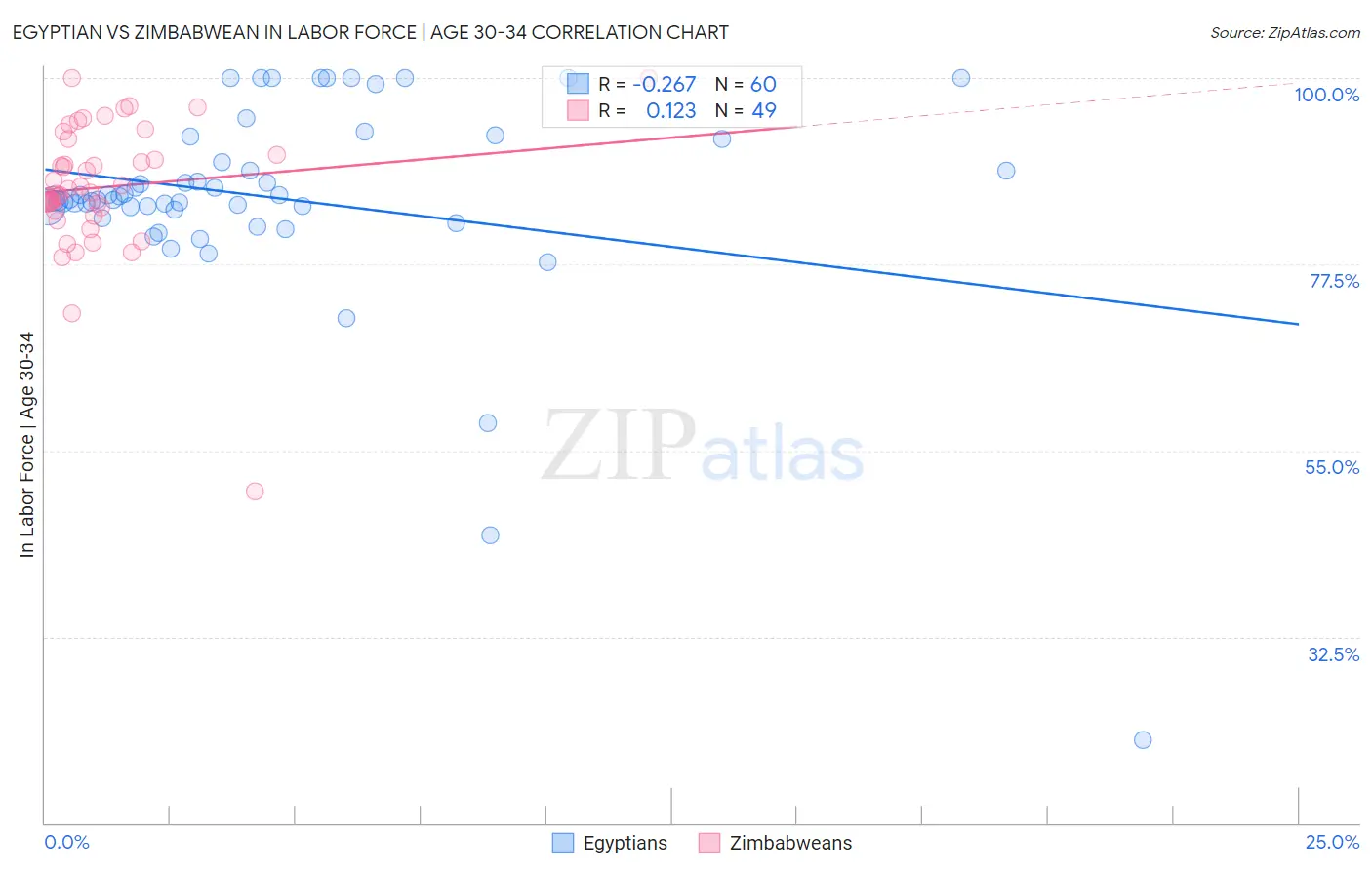 Egyptian vs Zimbabwean In Labor Force | Age 30-34