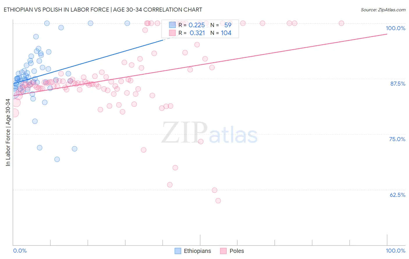 Ethiopian vs Polish In Labor Force | Age 30-34