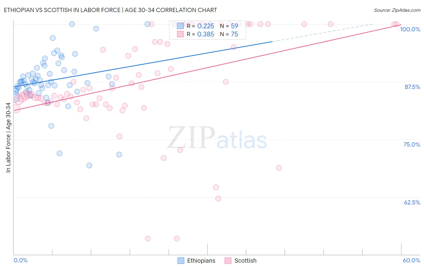 Ethiopian vs Scottish In Labor Force | Age 30-34