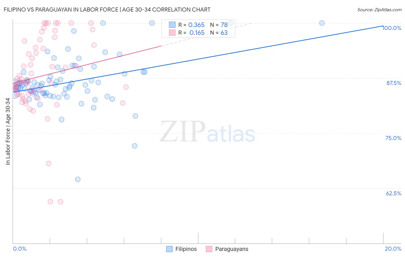 Filipino vs Paraguayan In Labor Force | Age 30-34