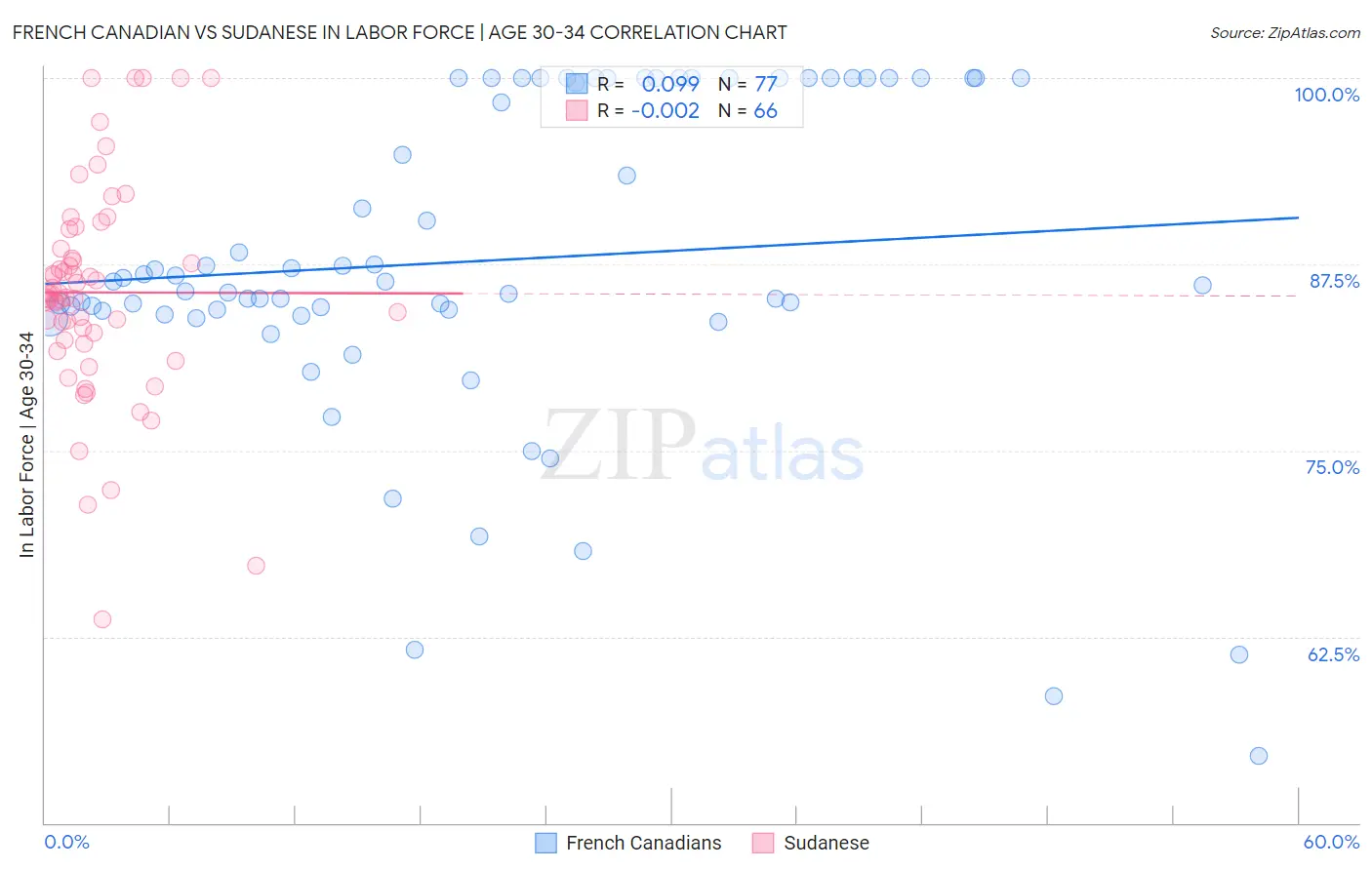 French Canadian vs Sudanese In Labor Force | Age 30-34