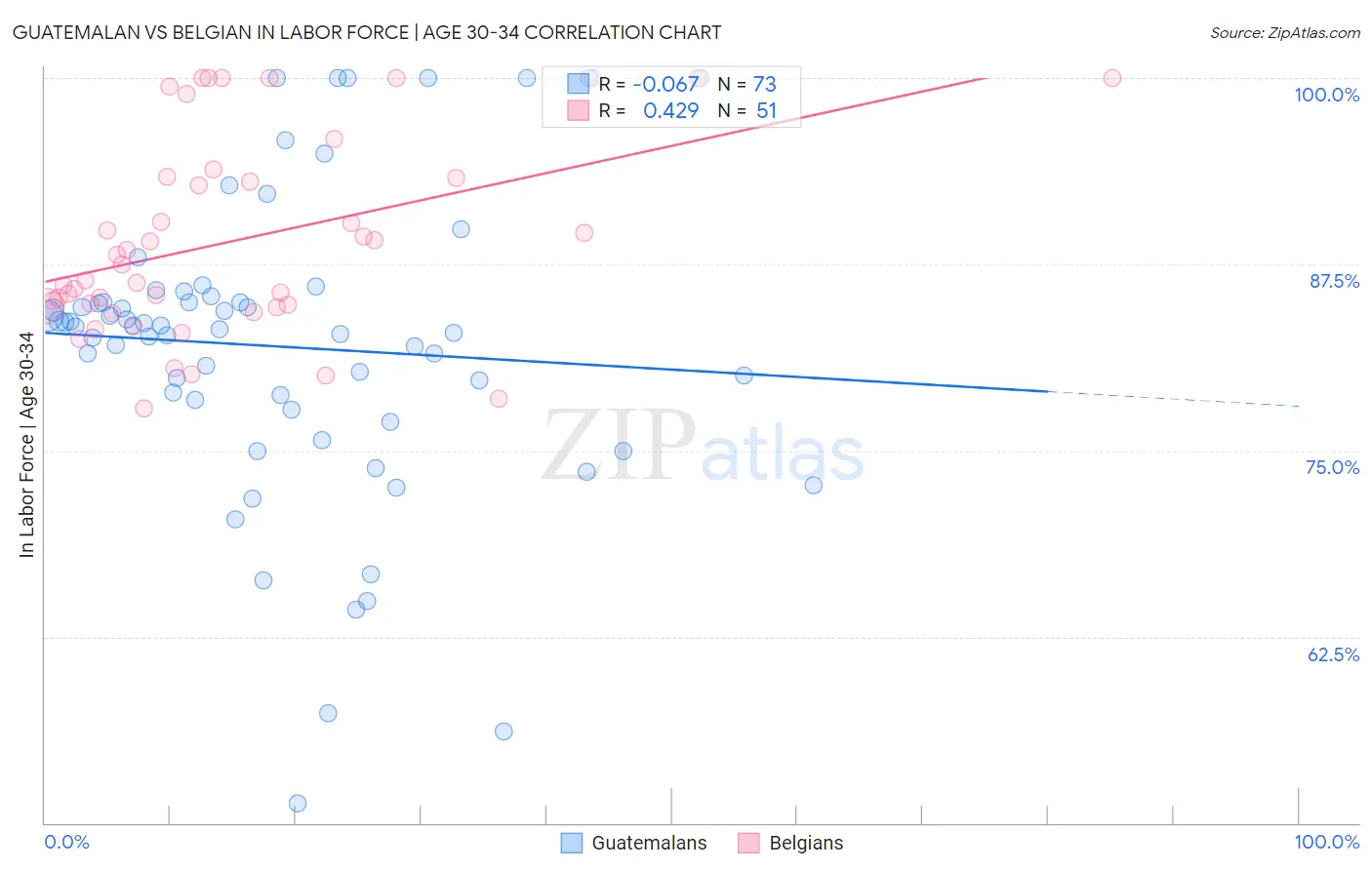 Guatemalan vs Belgian In Labor Force | Age 30-34