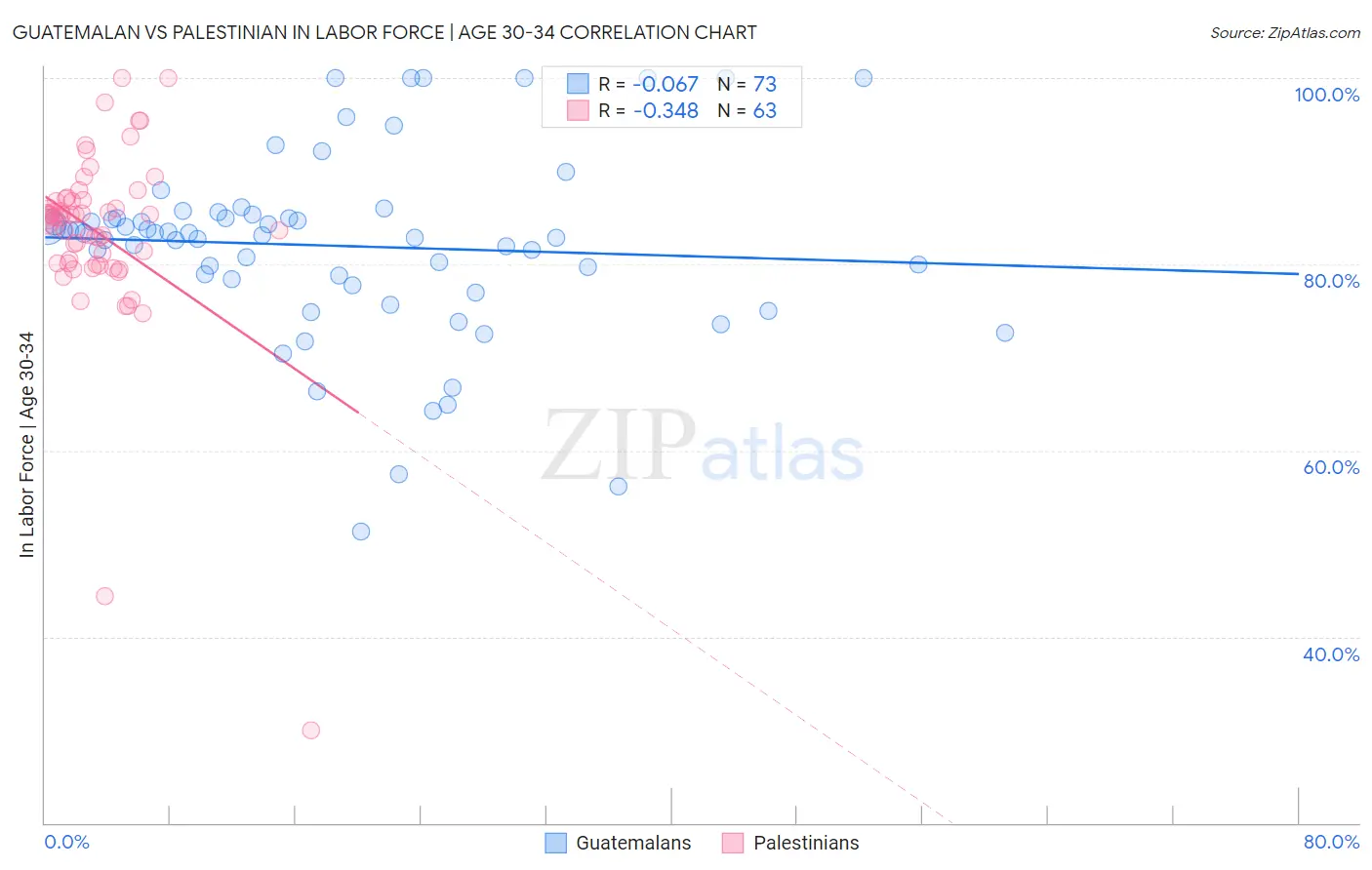 Guatemalan vs Palestinian In Labor Force | Age 30-34