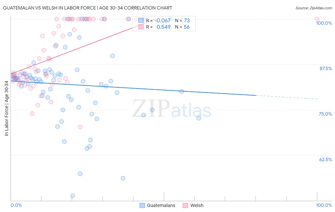 Guatemalan vs Welsh In Labor Force | Age 30-34