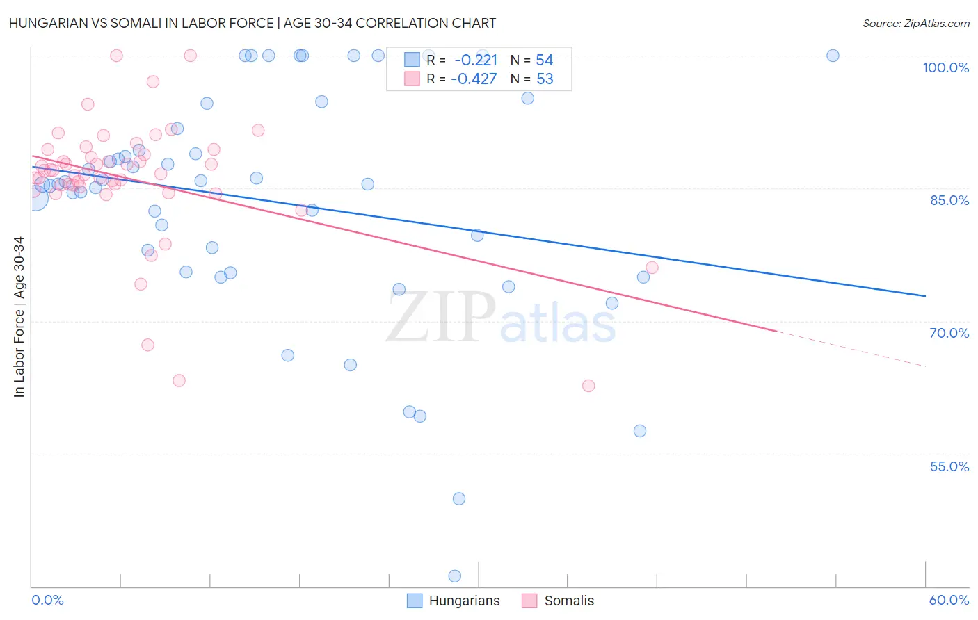Hungarian vs Somali In Labor Force | Age 30-34