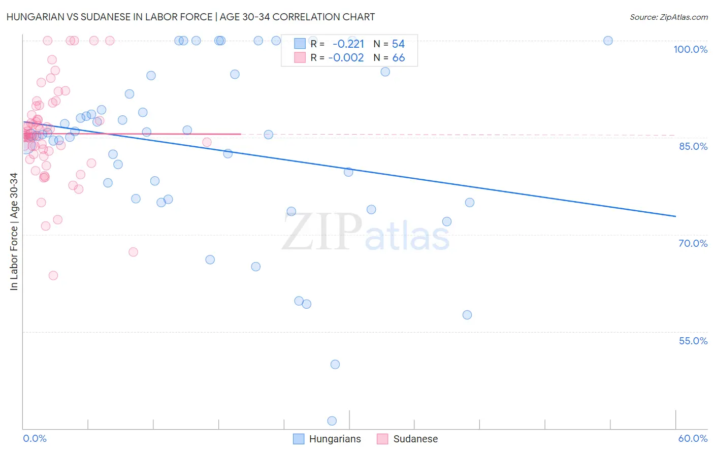Hungarian vs Sudanese In Labor Force | Age 30-34
