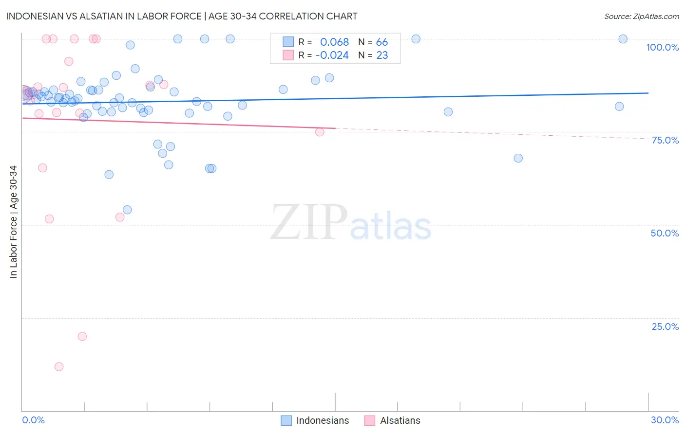 Indonesian vs Alsatian In Labor Force | Age 30-34