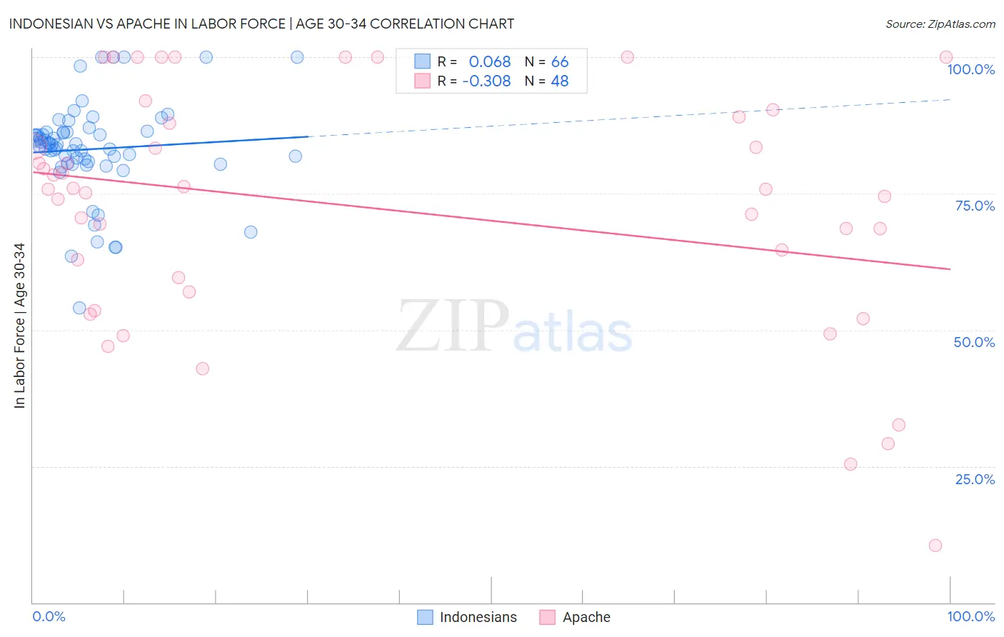 Indonesian vs Apache In Labor Force | Age 30-34