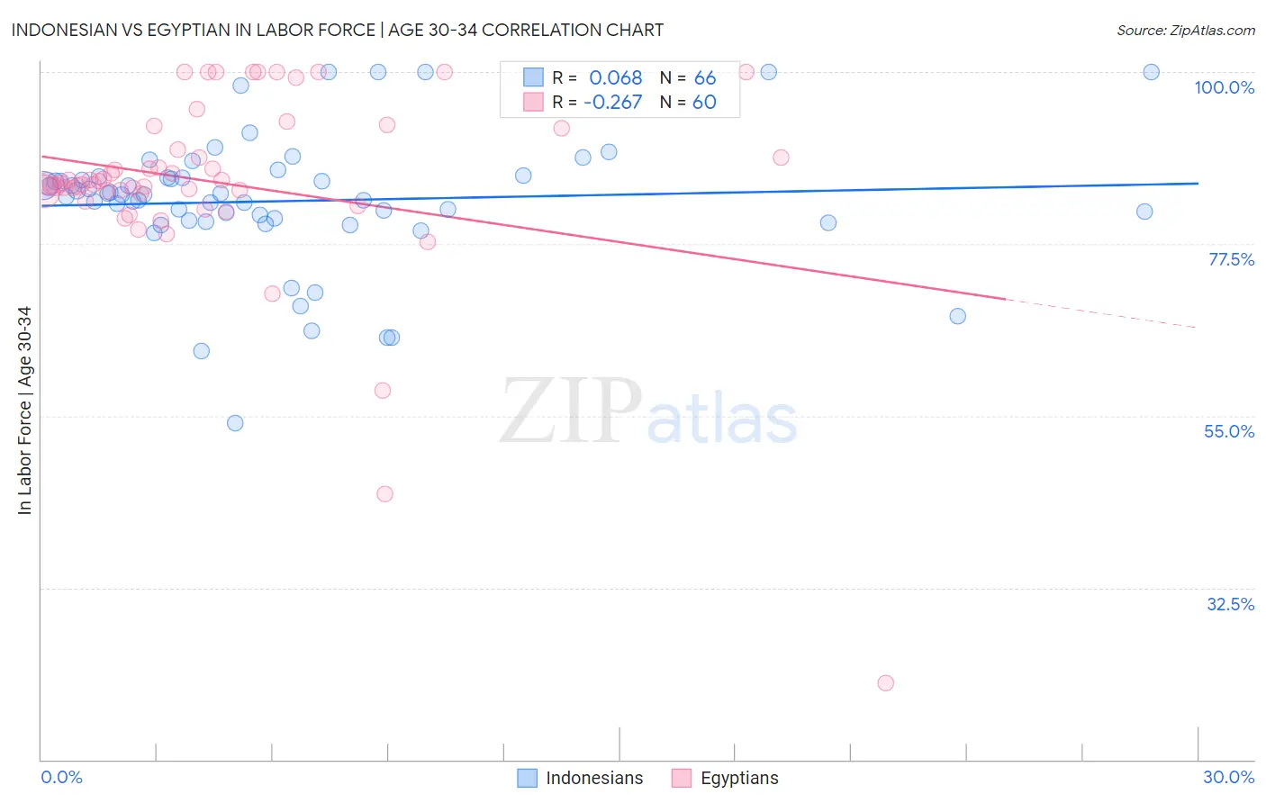 Indonesian vs Egyptian In Labor Force | Age 30-34
