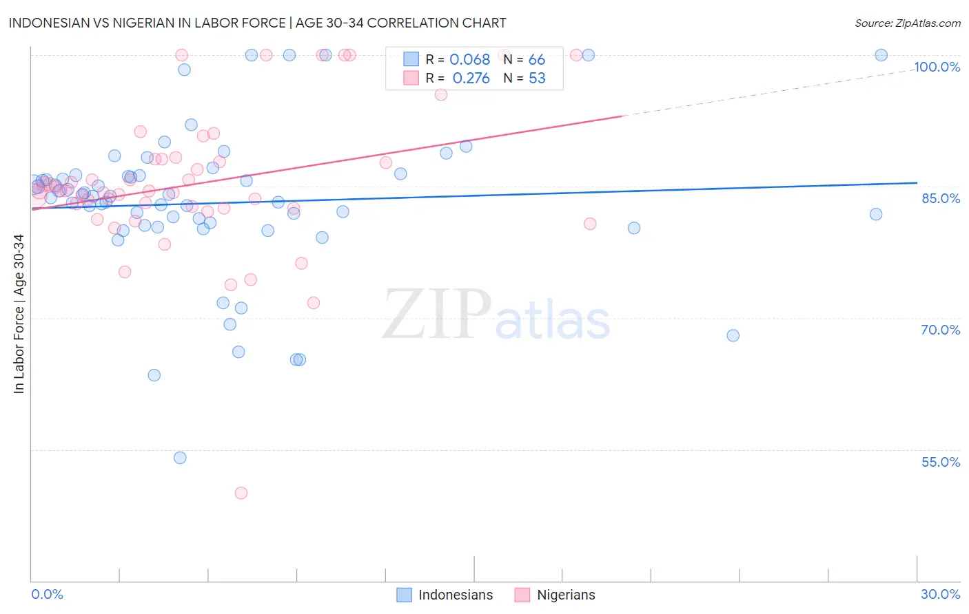 Indonesian vs Nigerian In Labor Force | Age 30-34
