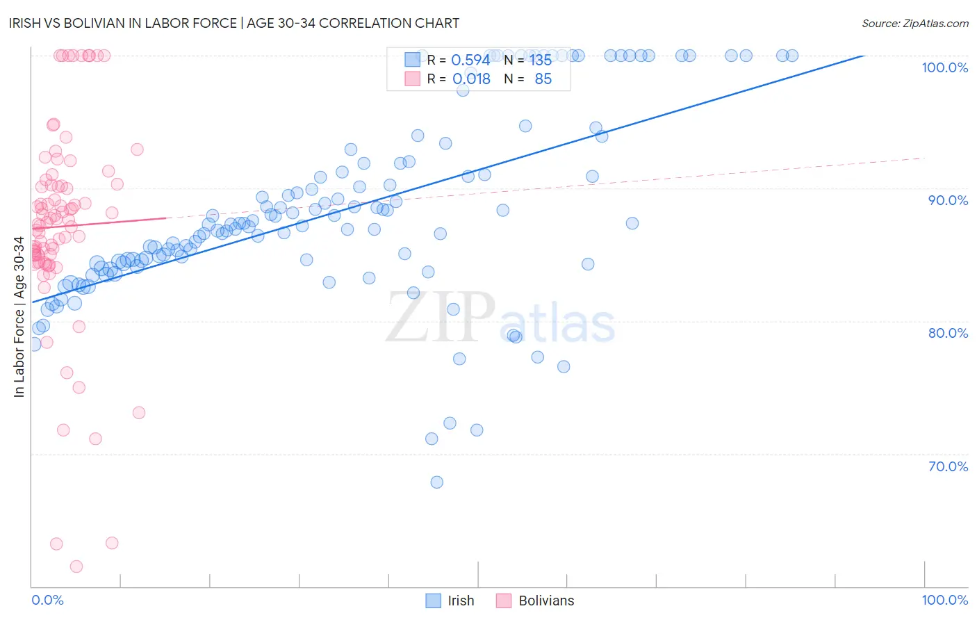 Irish vs Bolivian In Labor Force | Age 30-34