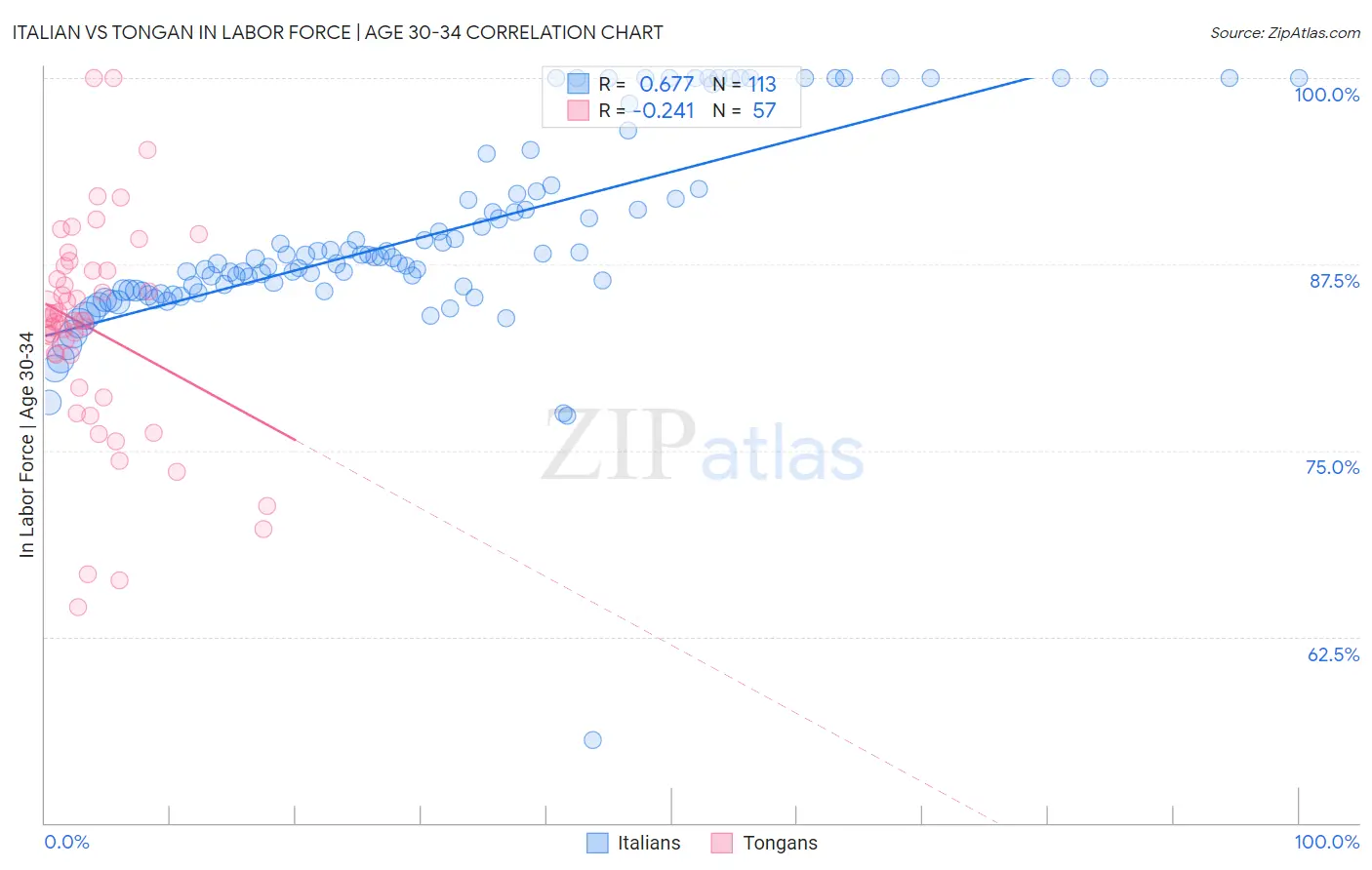 Italian vs Tongan In Labor Force | Age 30-34