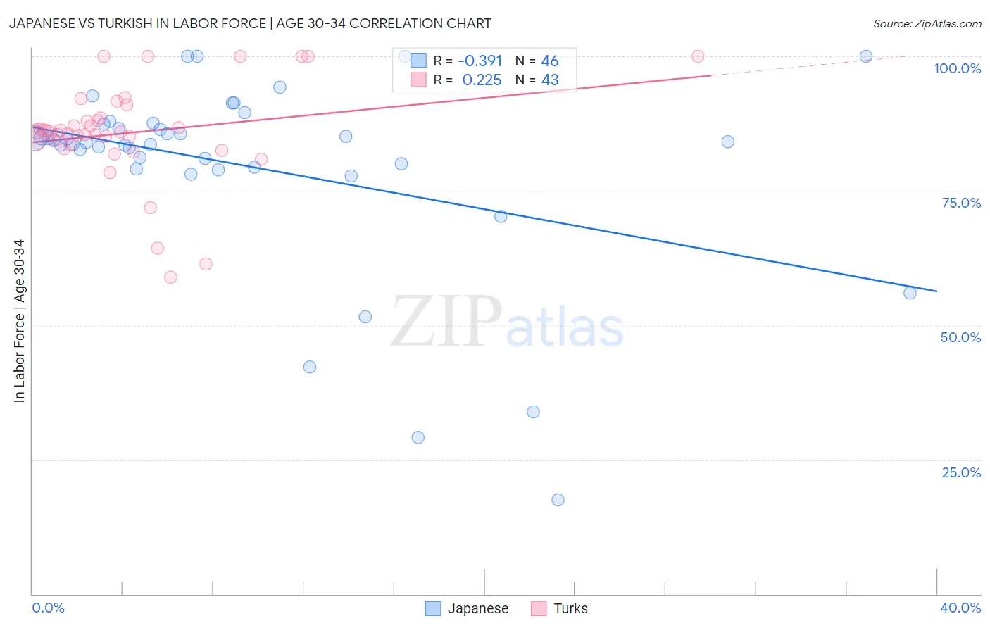 Japanese vs Turkish In Labor Force | Age 30-34