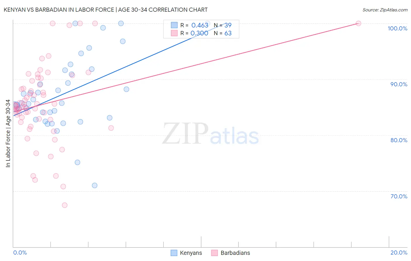 Kenyan vs Barbadian In Labor Force | Age 30-34