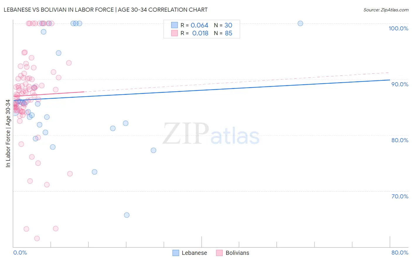 Lebanese vs Bolivian In Labor Force | Age 30-34