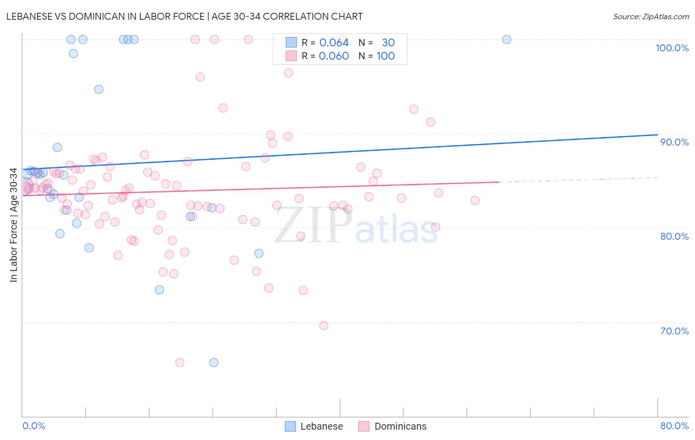 Lebanese vs Dominican In Labor Force | Age 30-34