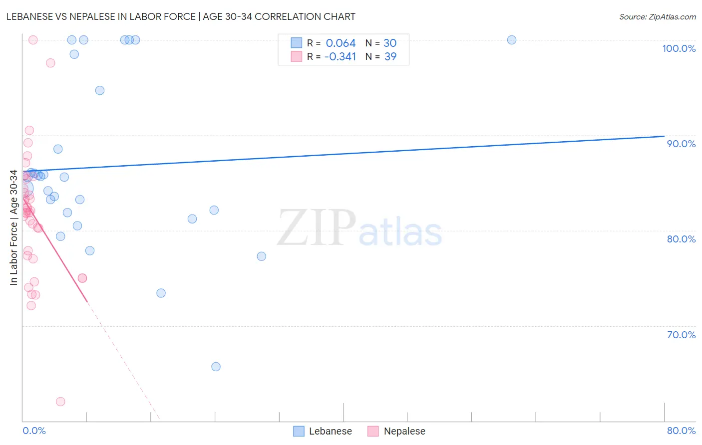 Lebanese vs Nepalese In Labor Force | Age 30-34