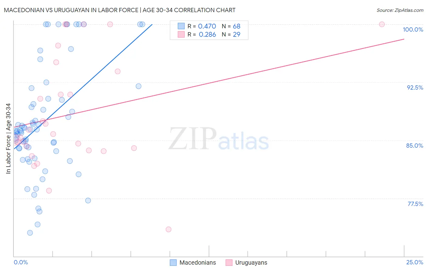 Macedonian vs Uruguayan In Labor Force | Age 30-34