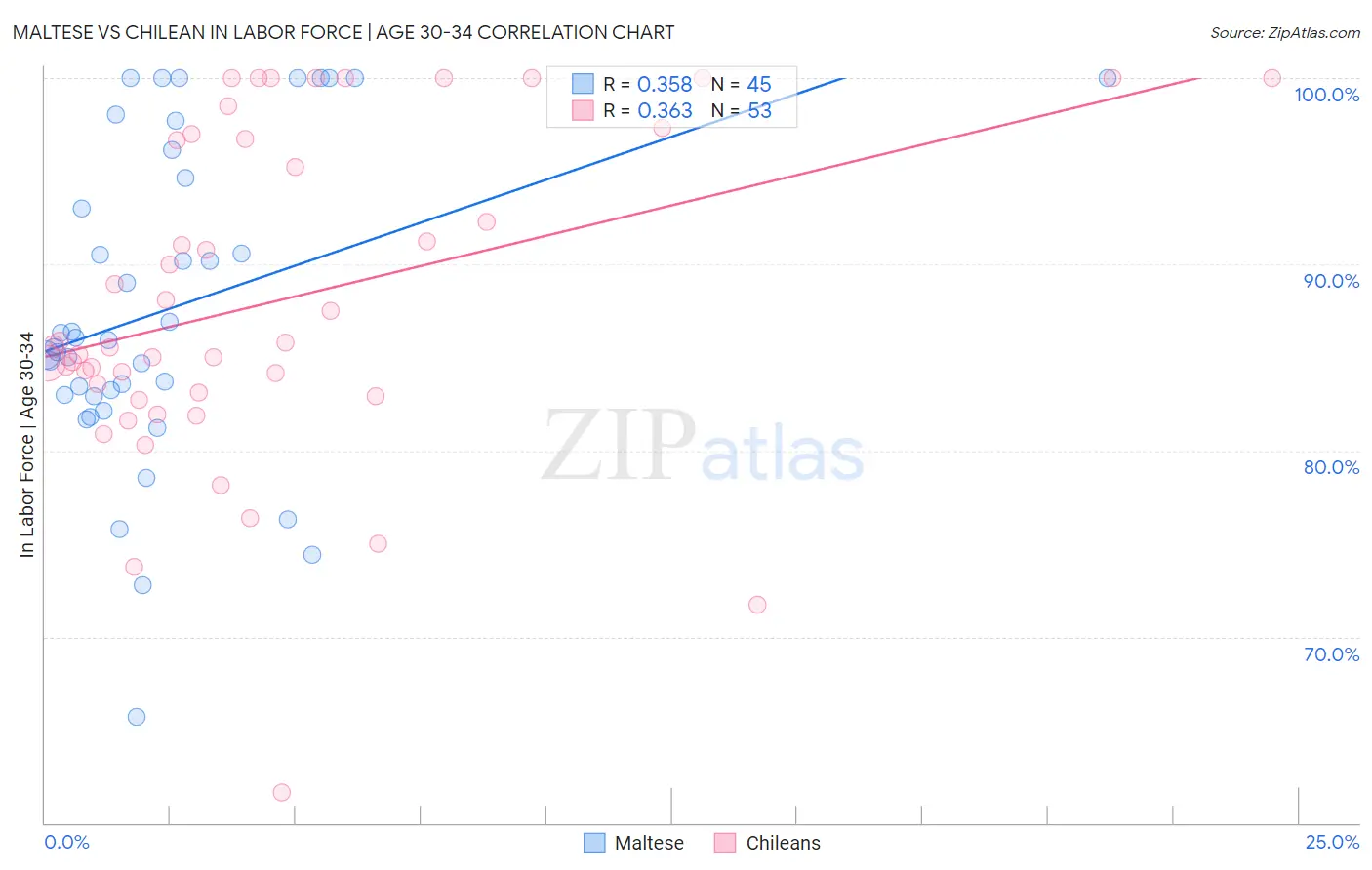 Maltese vs Chilean In Labor Force | Age 30-34