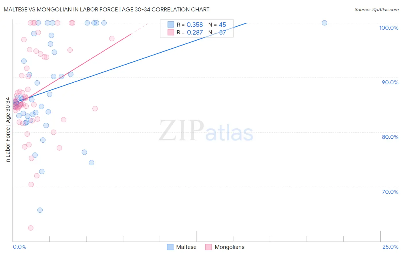 Maltese vs Mongolian In Labor Force | Age 30-34