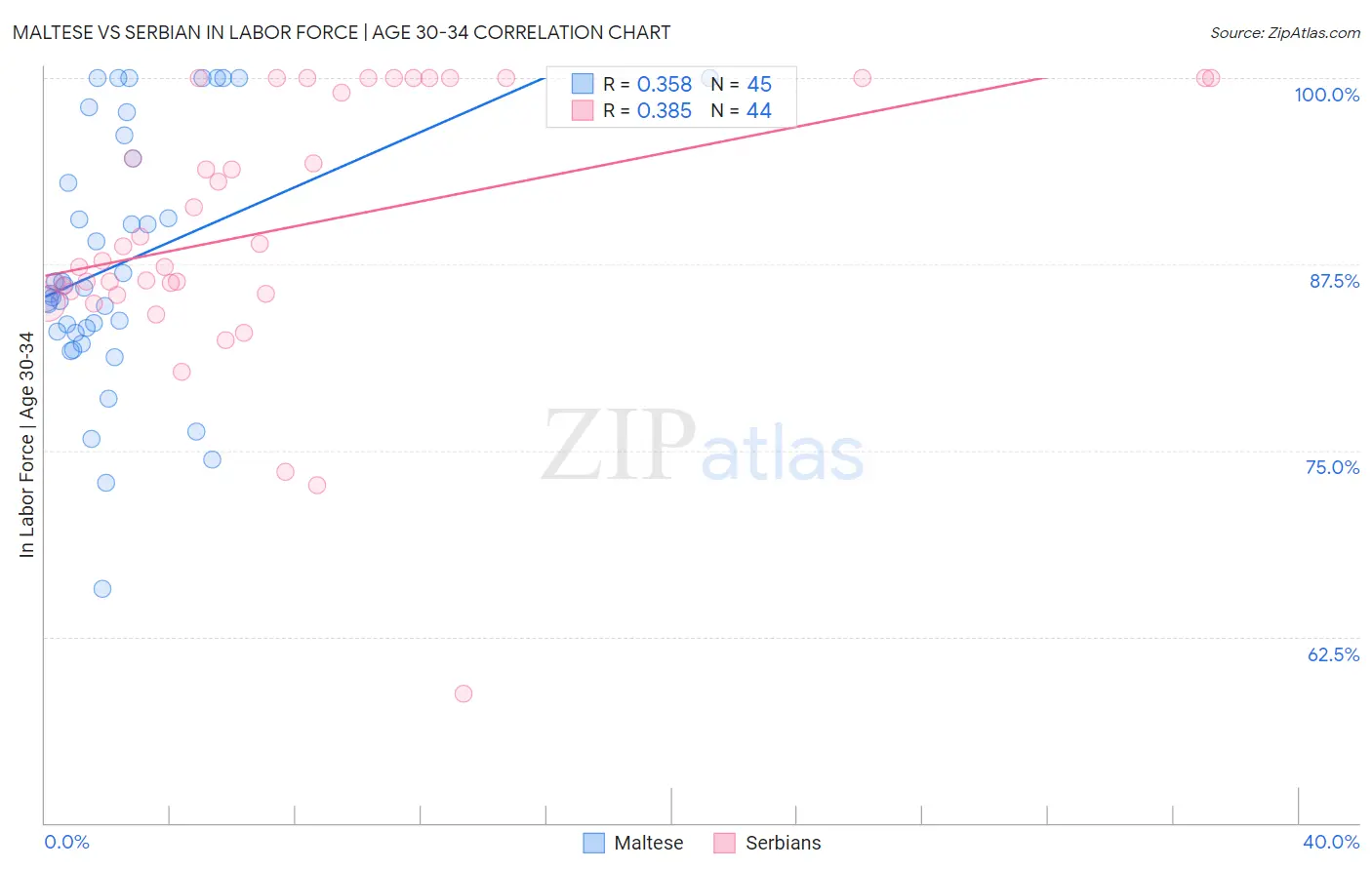 Maltese vs Serbian In Labor Force | Age 30-34