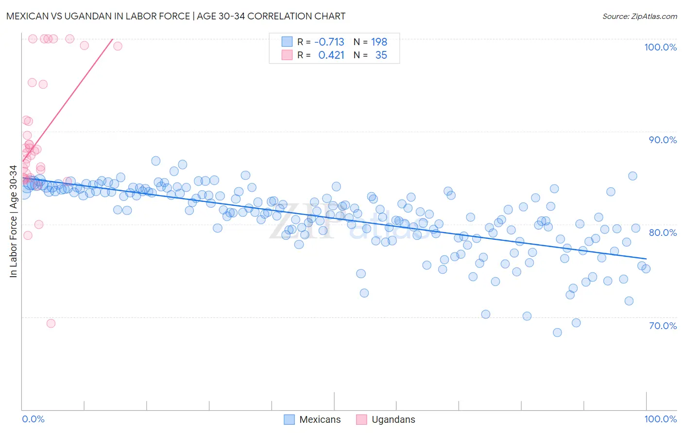 Mexican vs Ugandan In Labor Force | Age 30-34