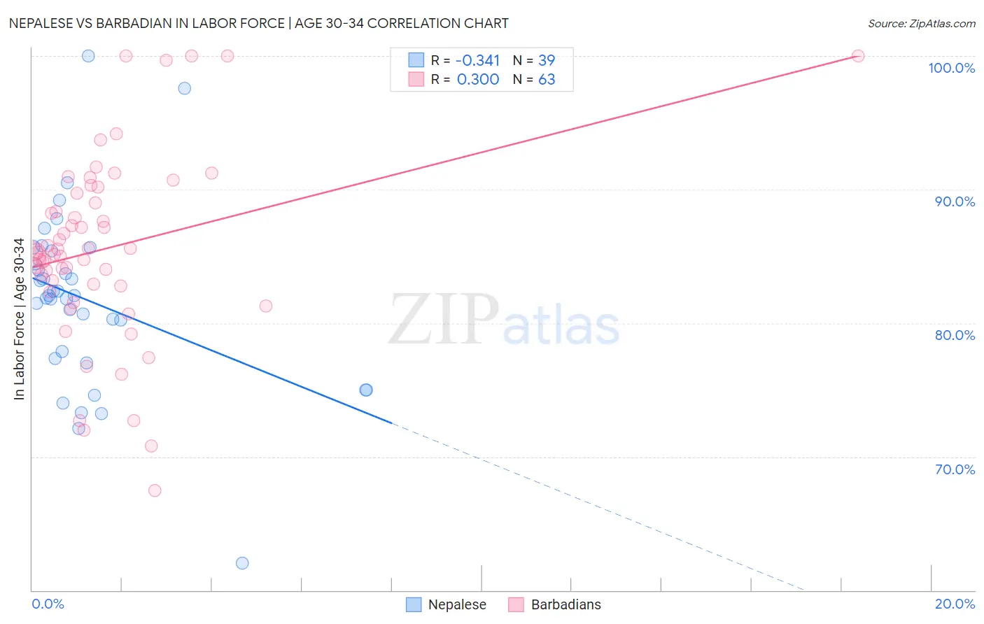 Nepalese vs Barbadian In Labor Force | Age 30-34