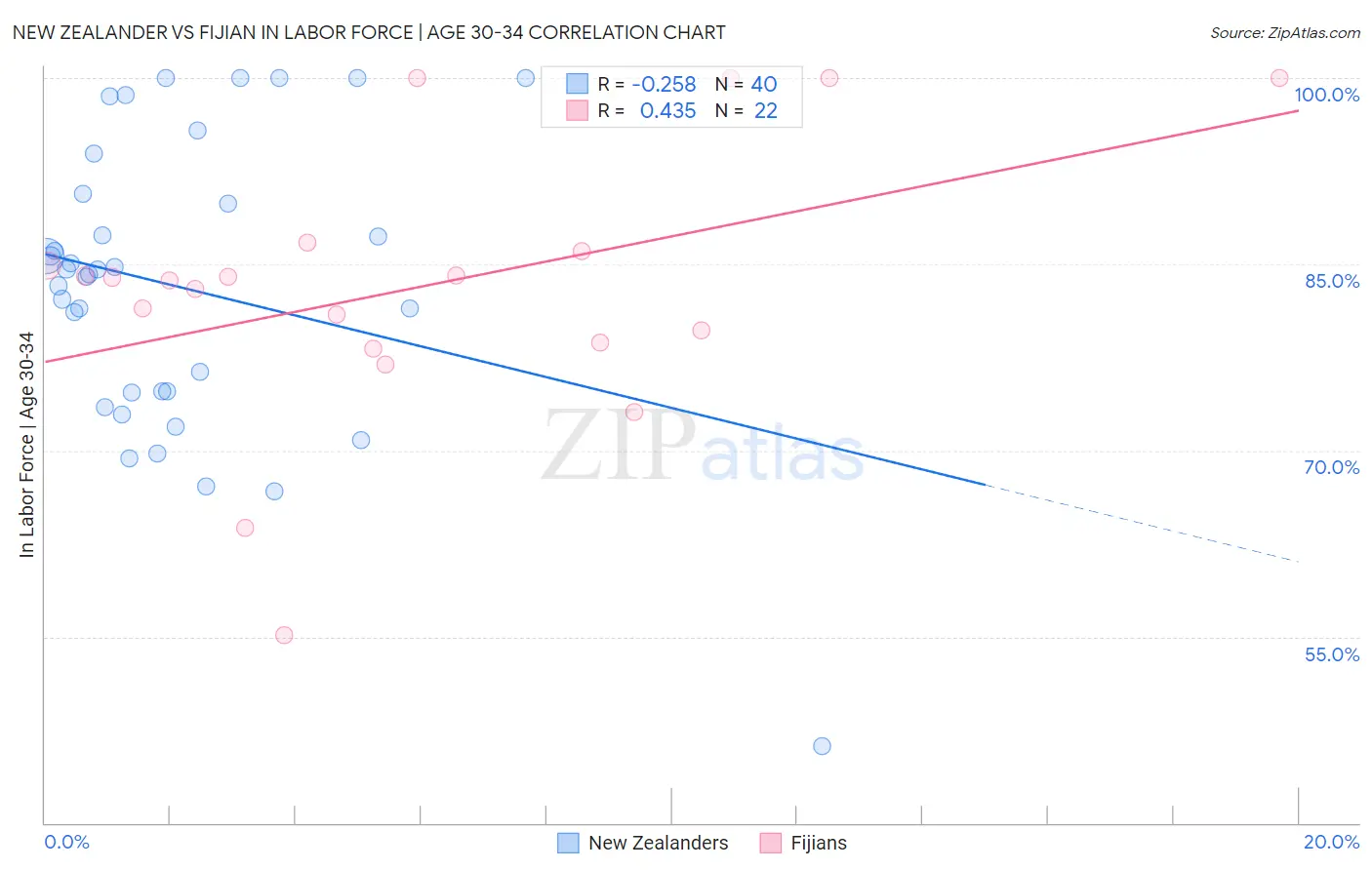 New Zealander vs Fijian In Labor Force | Age 30-34