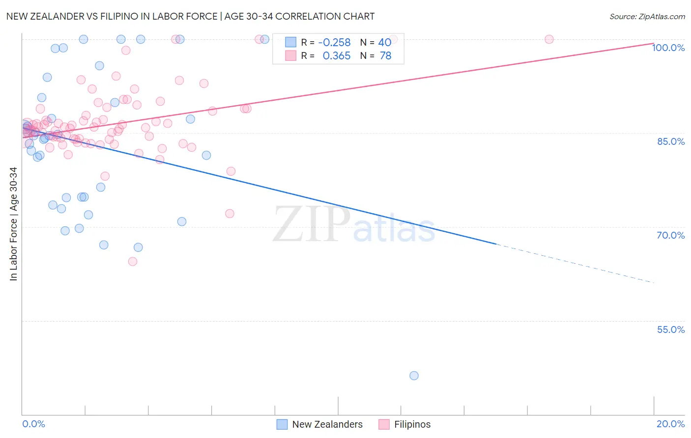 New Zealander vs Filipino In Labor Force | Age 30-34