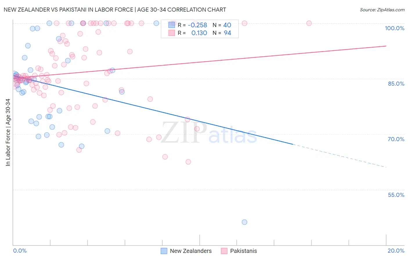 New Zealander vs Pakistani In Labor Force | Age 30-34