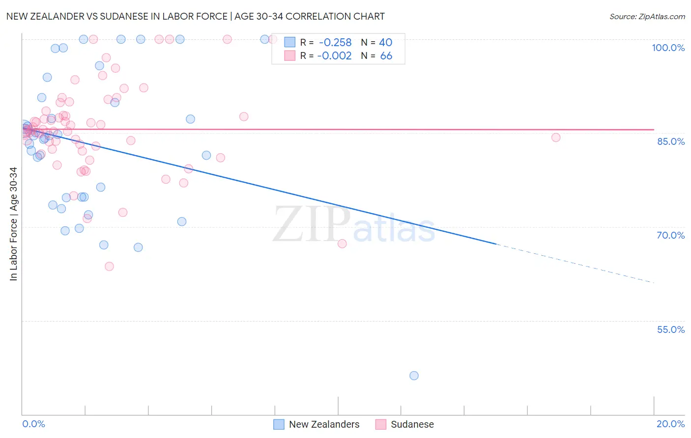 New Zealander vs Sudanese In Labor Force | Age 30-34