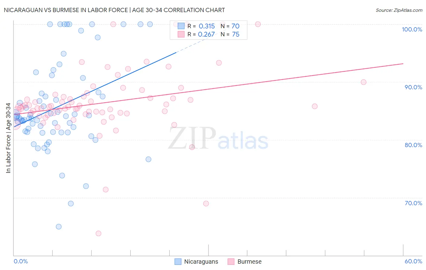 Nicaraguan vs Burmese In Labor Force | Age 30-34