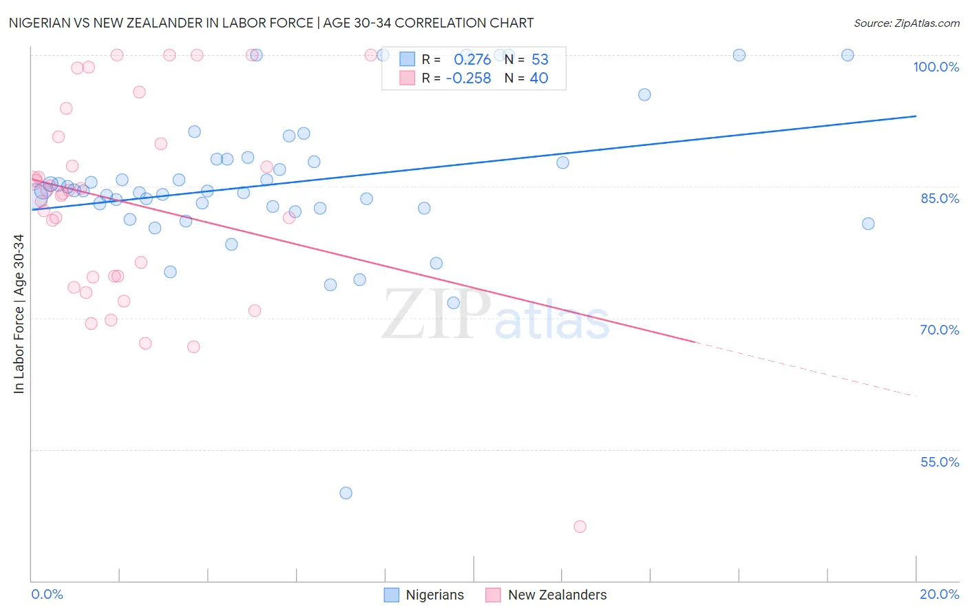 Nigerian vs New Zealander In Labor Force | Age 30-34