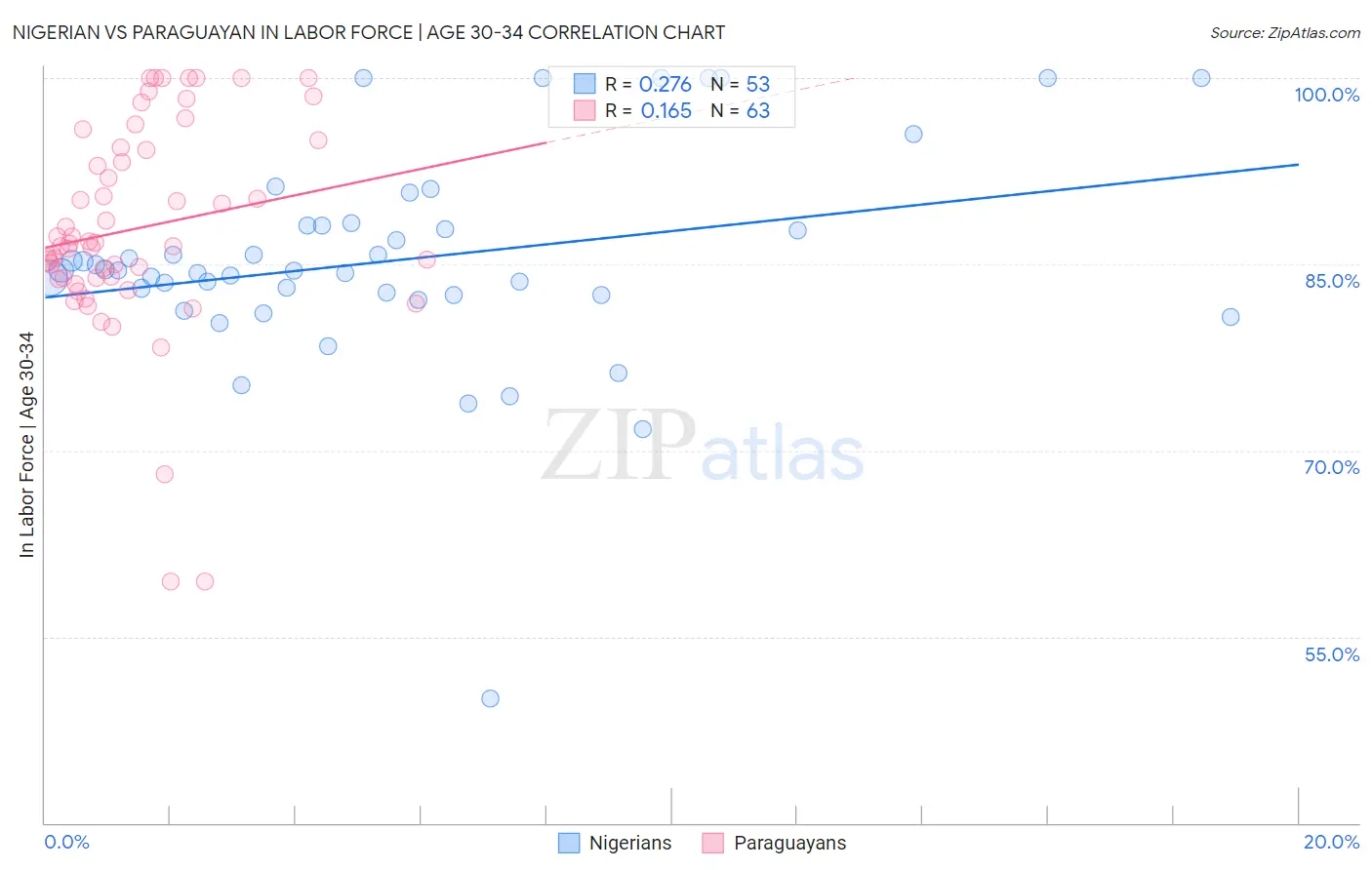 Nigerian vs Paraguayan In Labor Force | Age 30-34