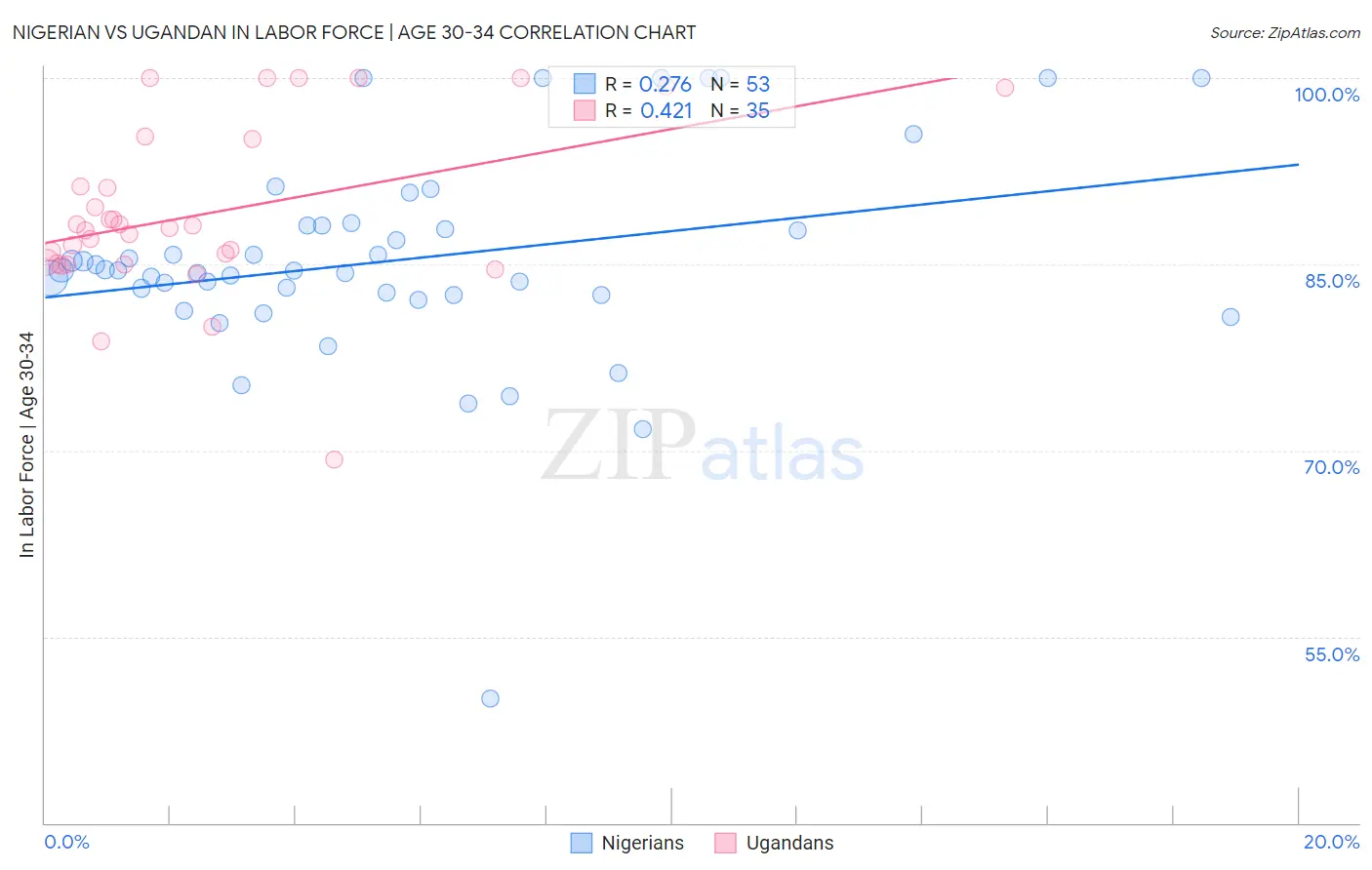 Nigerian vs Ugandan In Labor Force | Age 30-34