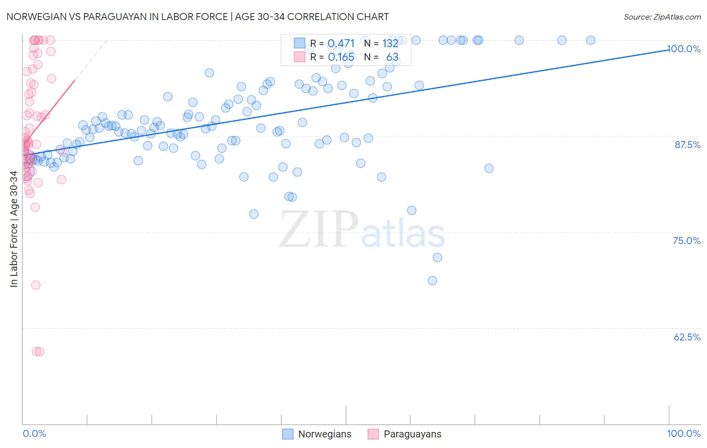 Norwegian vs Paraguayan In Labor Force | Age 30-34