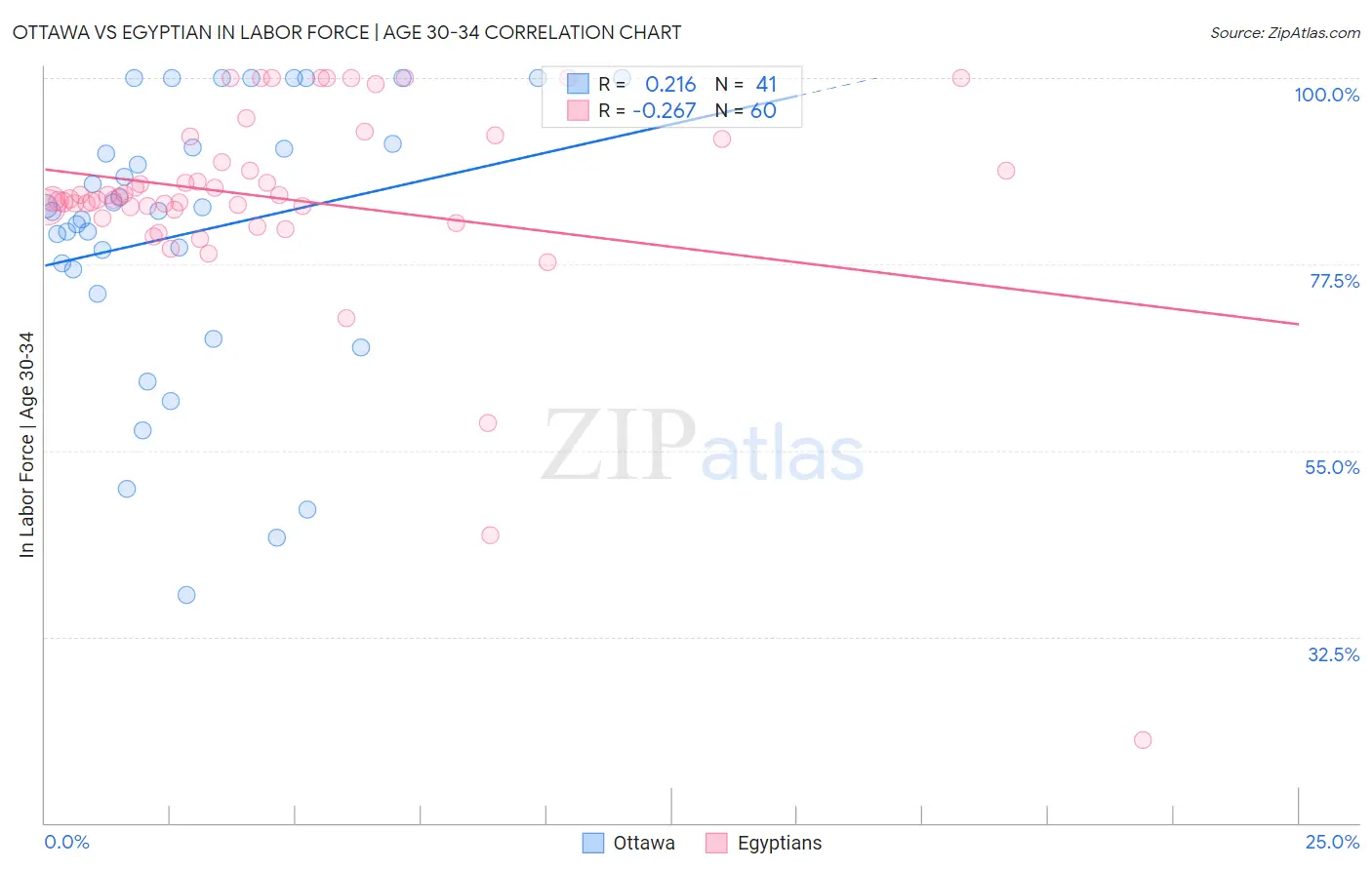 Ottawa vs Egyptian In Labor Force | Age 30-34