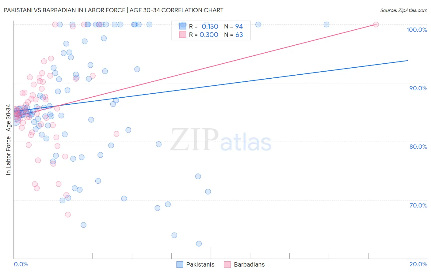 Pakistani vs Barbadian In Labor Force | Age 30-34