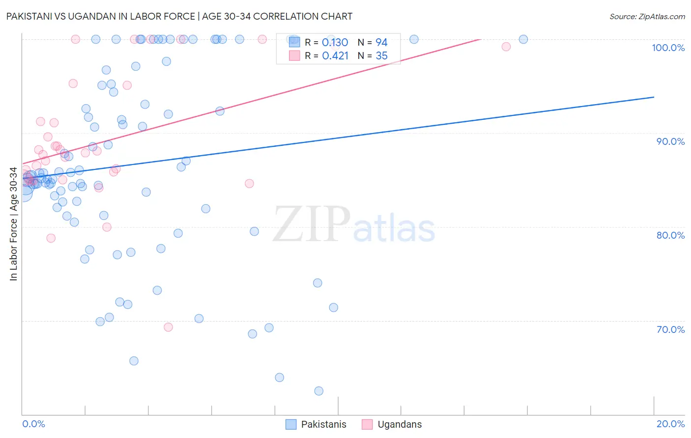 Pakistani vs Ugandan In Labor Force | Age 30-34
